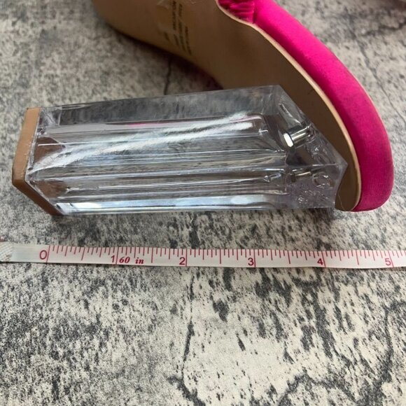 Cape Ribbon Hot Pink Sandal Transparent Heels Womens Size 10M - Picture 10 of 12
